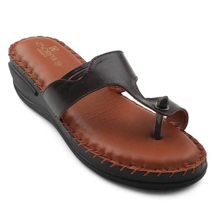 Senorita Brown Casual Toe Ring Sandal For Women AGL-124P By Liberty