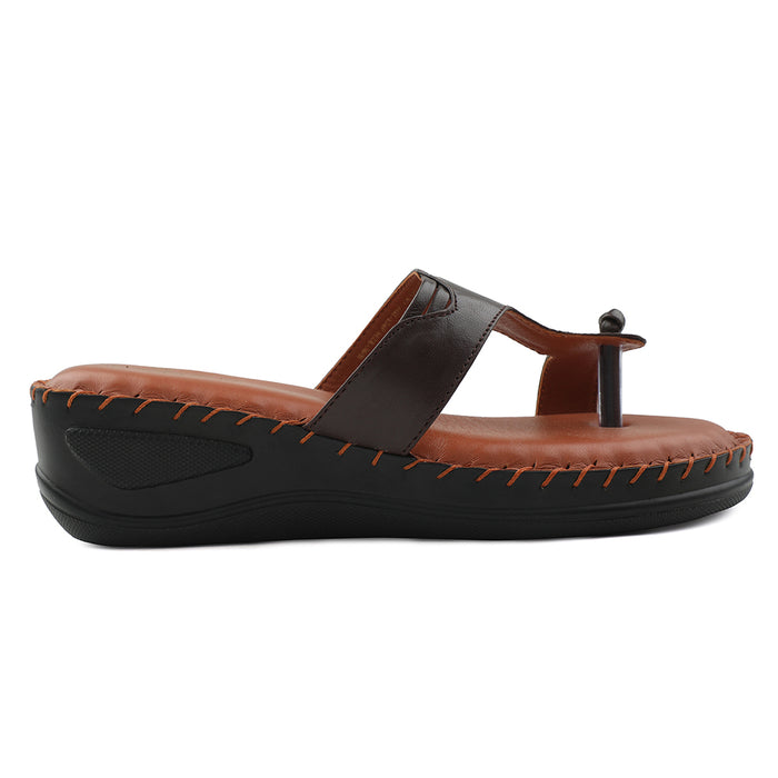 Senorita Brown Casual Toe Ring Sandal For Women AGL-124P By Liberty