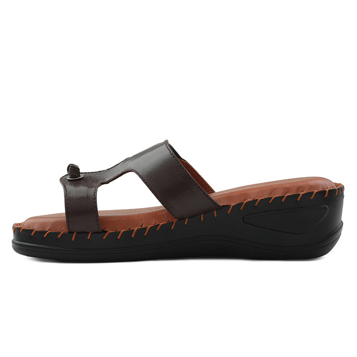Senorita Brown Casual Toe Ring Sandal For Women AGL-124P By Liberty