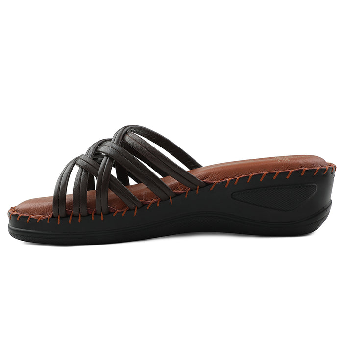 Senorita Brown Casual Wedge Heel Sandal For Women AGL-122P By Liberty