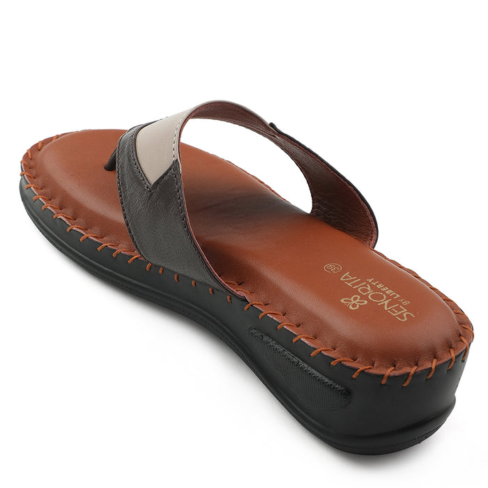 Senorita Brown Casual Wedge Heel Sandal For Women AGL-125P By Liberty