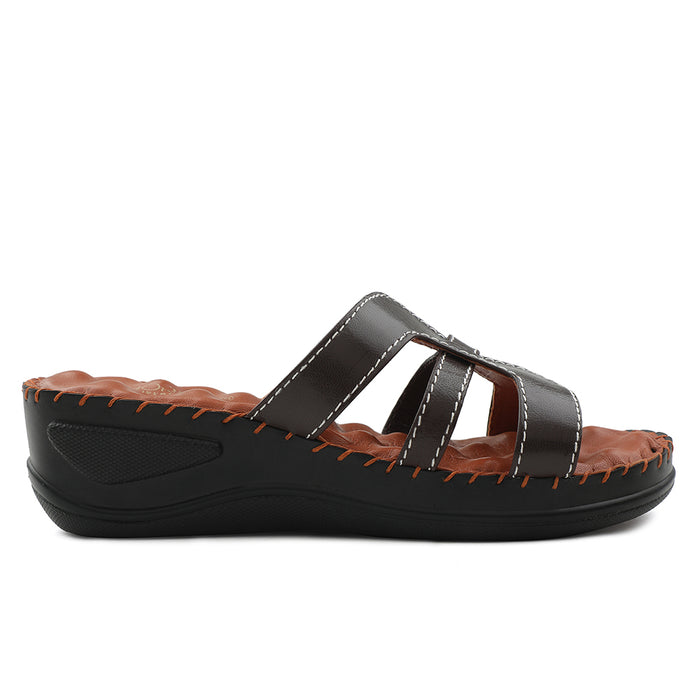 Senorita Brown Casual Wedge Heel Sandal For Women AGL-129P By Liberty