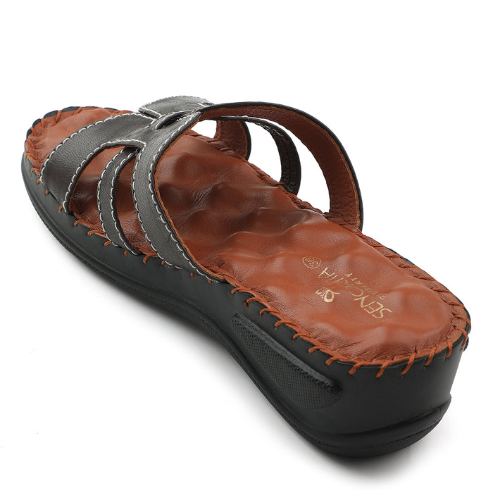 Senorita Brown Casual Wedge Heel Sandal For Women AGL-129P By Liberty