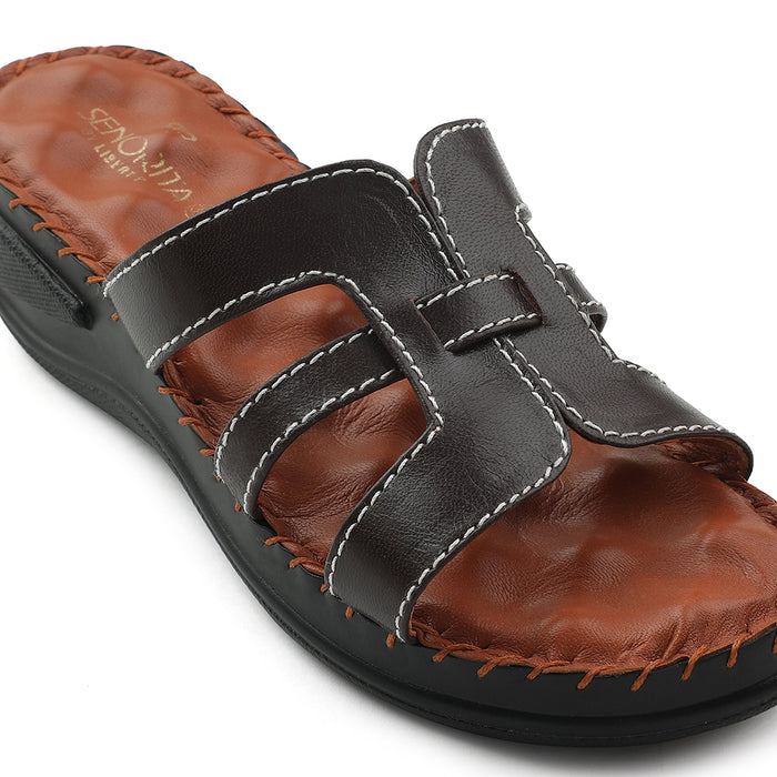 Senorita Brown Casual Wedge Heel Sandal For Women AGL-129P By Liberty