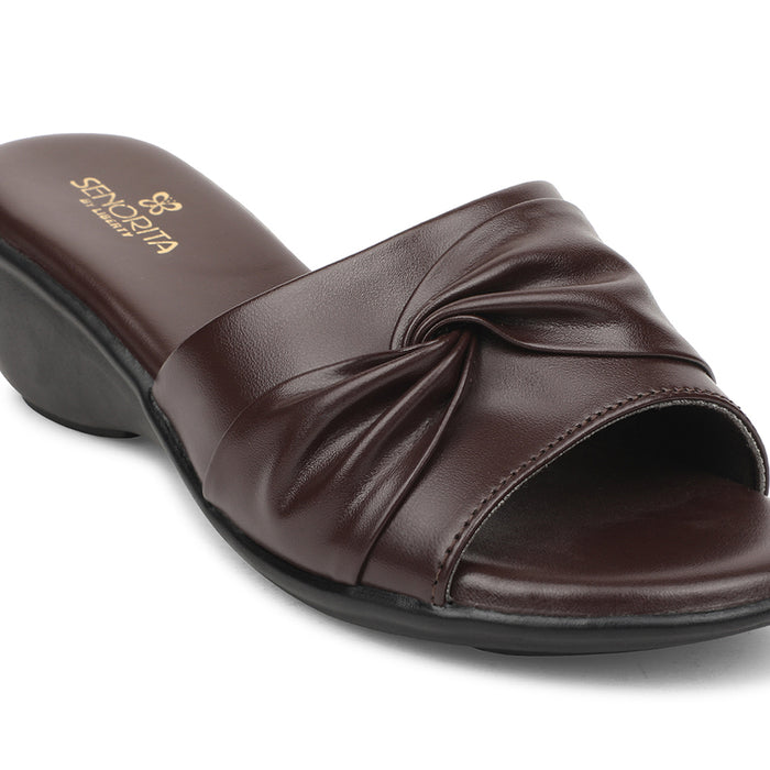 Senorita Brown Casual Wedge Heel Sandal For Women JFL-37