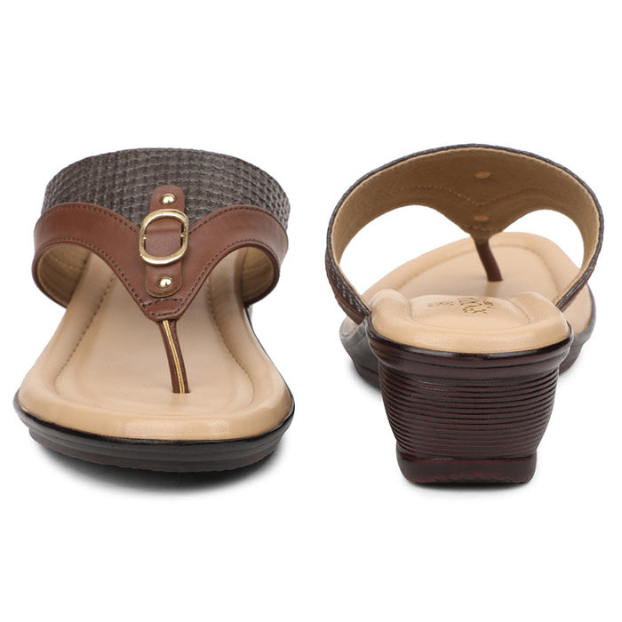 Senorita Brown Casual Wedge Heel Sandal For Women LNF-4