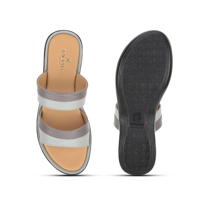 Senorita Casual Slippers For Ladies (Grey) DZL-87 By Liberty