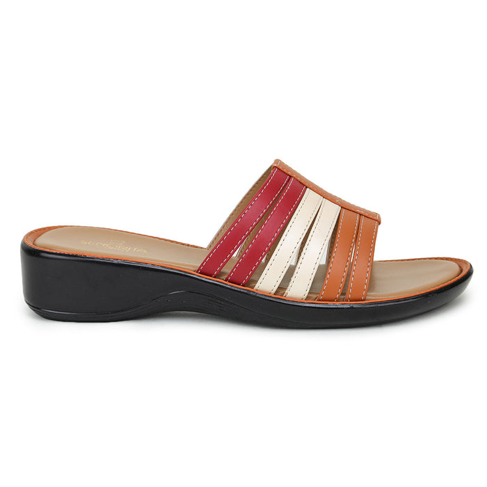 Senorita Casual (Tan) Slippers For Women DZL-81 By Liberty