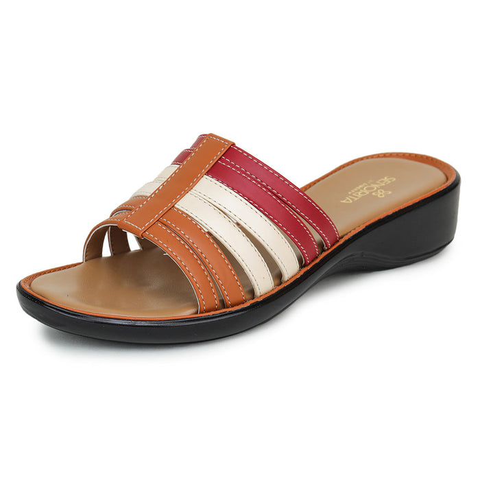 Senorita Casual (Tan) Slippers For Women DZL-81 By Liberty