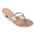 Senorita Golden Casual Block Heel Sandal For Women STACO177 By Liberty