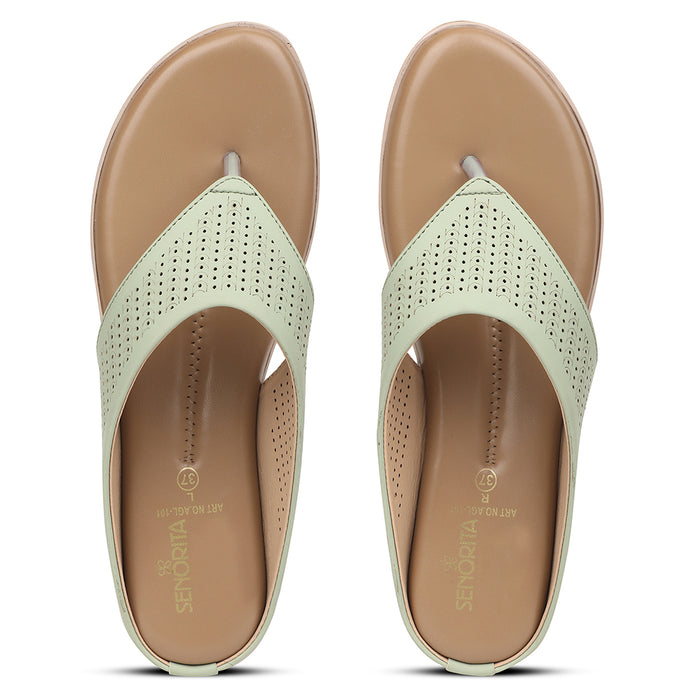 Senorita Sea Green Casual Slipper For Women AGL-101 By Liberty