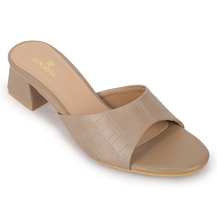 Senorita STACO180 Peach Casual Sandal  Block Heel Sandal for Women by Liberty