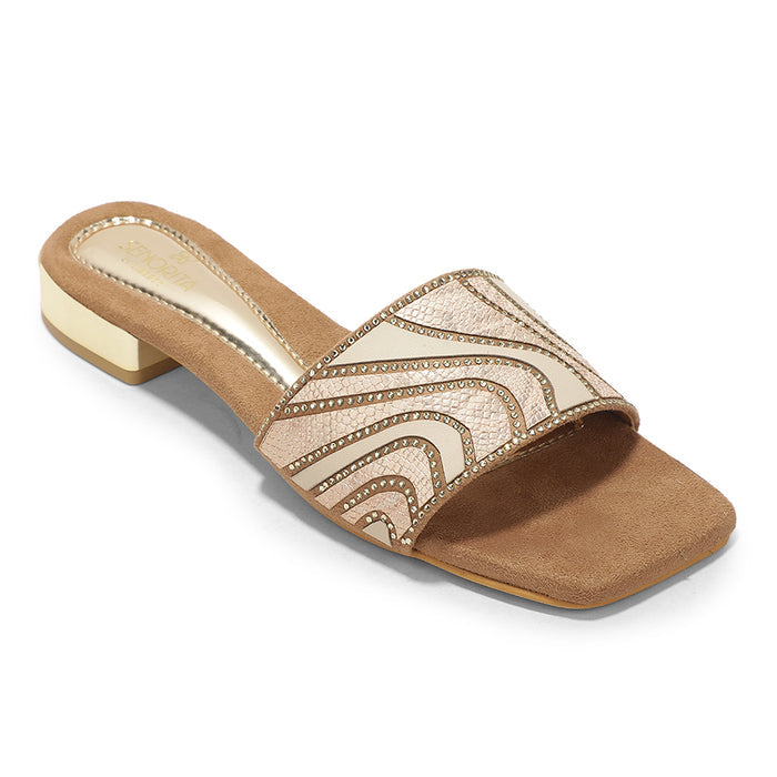 Senorita Sty 153E Beige Casual Slip On Slippers For Women By Liberty