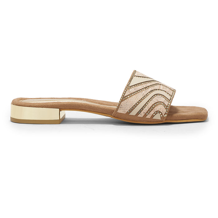 Senorita STY-153E Beige Casual Slip on Slippers for Women By Liberty