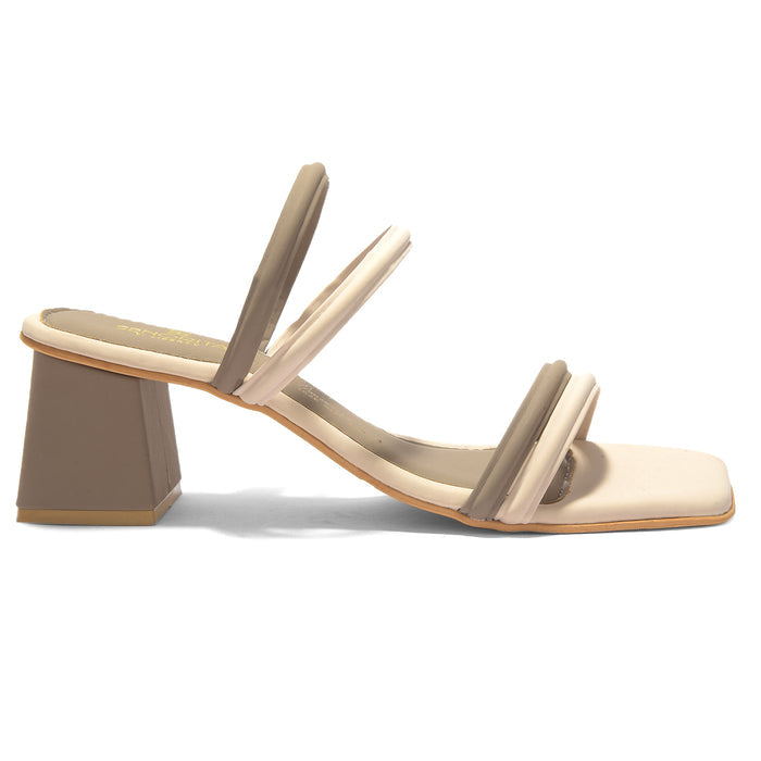 Senorita Sty 162E Beige Casual Heeled Slippers For Women By Liberty