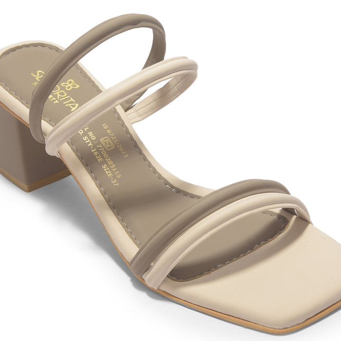 Senorita Sty 162E Beige Casual Heeled Slippers For Women By Liberty