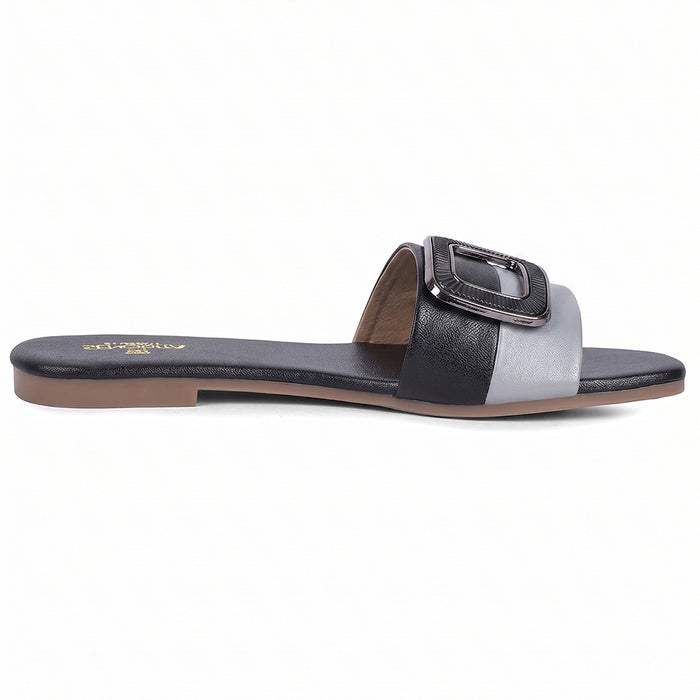 Senorita STY-172E Black Casual Slip on Slippers for Women by Liberty