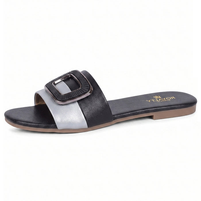 Senorita STY-172E Black Casual Slip on Slippers for Women by Liberty