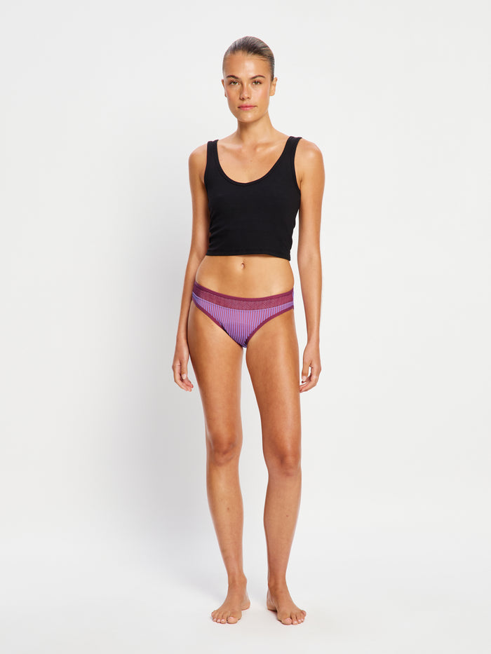 Sensual Bikini Light Plum Purple Stripe