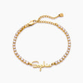 Signature Name Tennis Bracelet personalised as Sophia with cubic zirconia chain — Olivia Jewelry