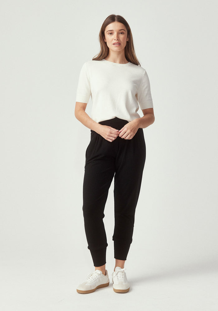 Slouchy Zip Pant - Black