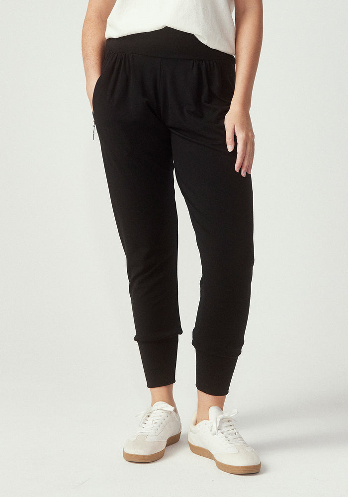 Slouchy Zip Pant - Black