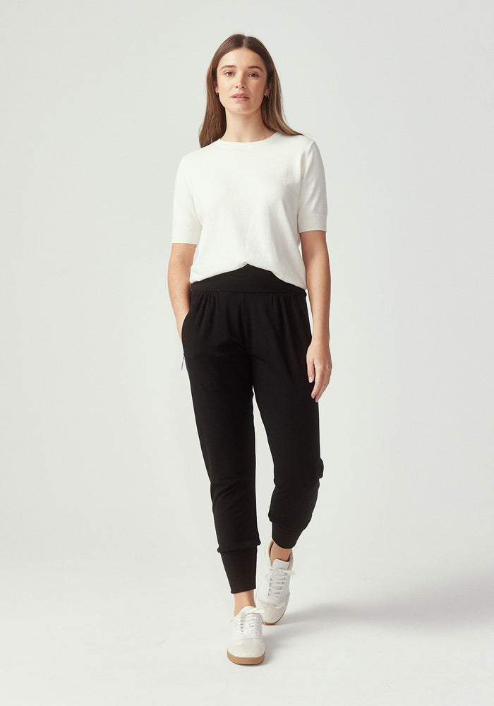 Slouchy Zip Pant - Black