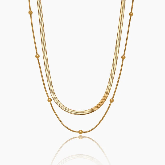 Snake & Satellite Chain Layered Necklace