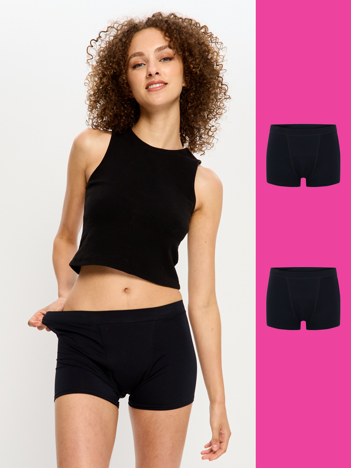 Soft Stretch Seamless Boyshort 2 Pack Super Black