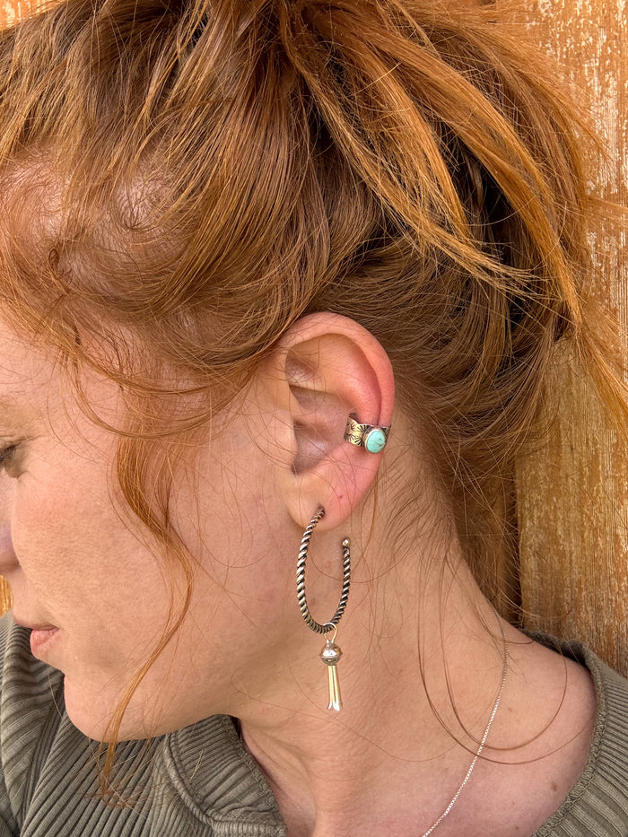 Sterling Ear Cuff with Turquoise