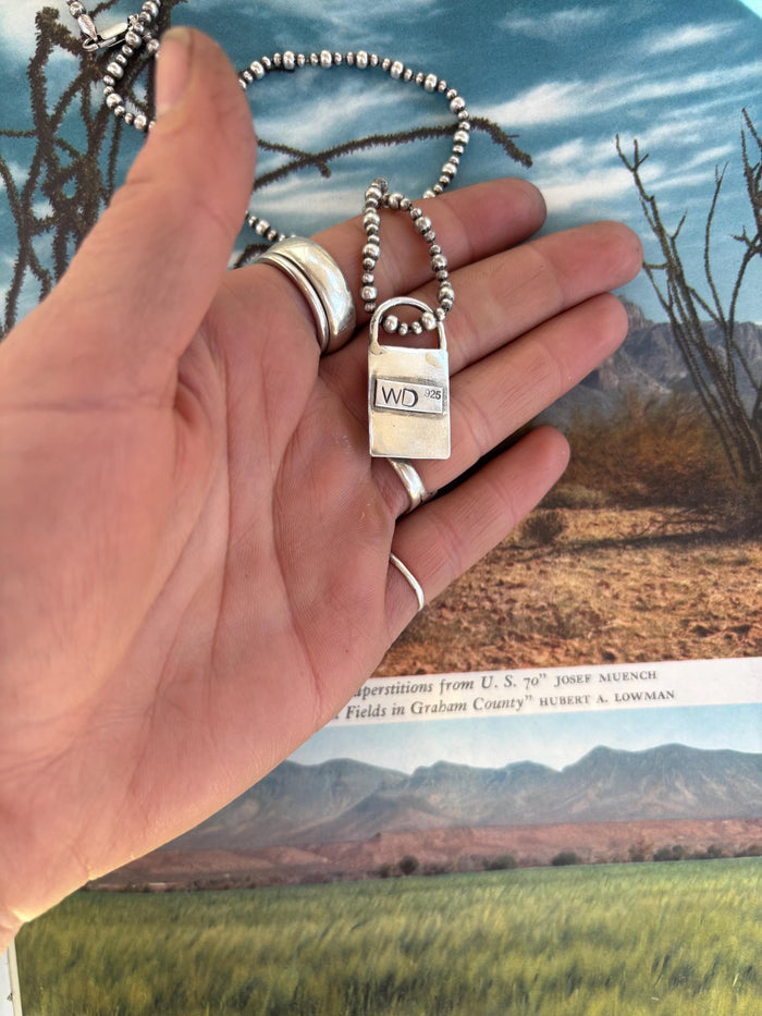 ✙ Sterling Silver Sonoran Turquoise Lock Pendant