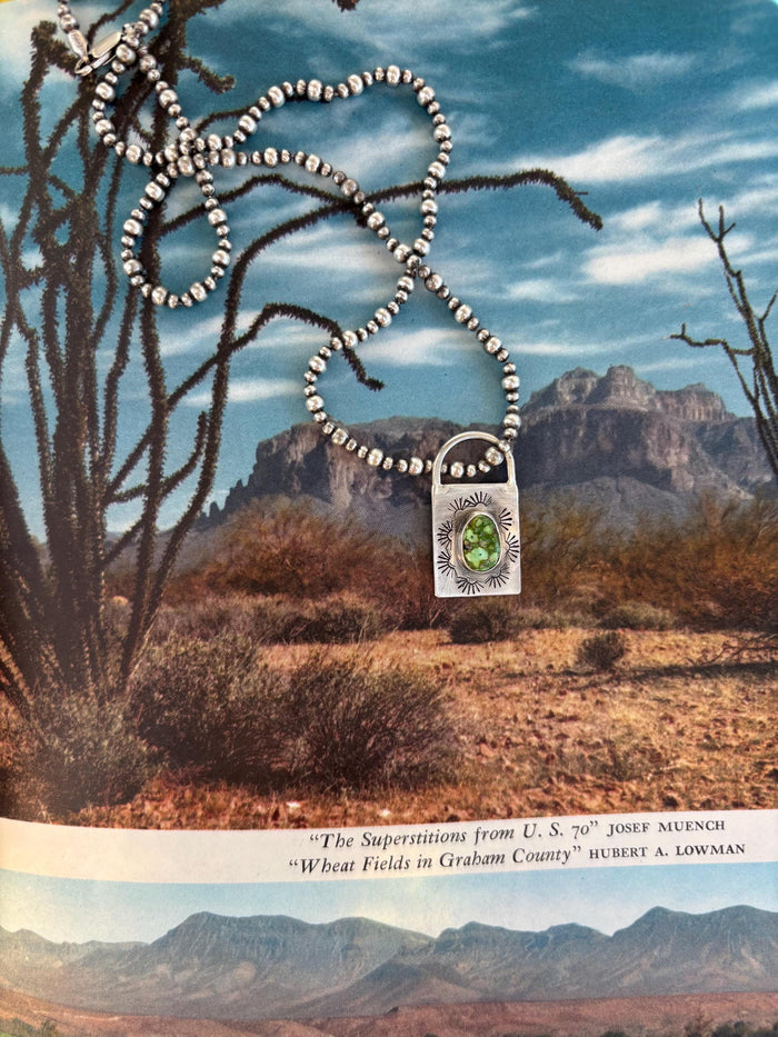 ✙ Sterling Silver Sonoran Turquoise Lock Pendant