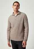 Tanner Half Zip - Totara/Ecru