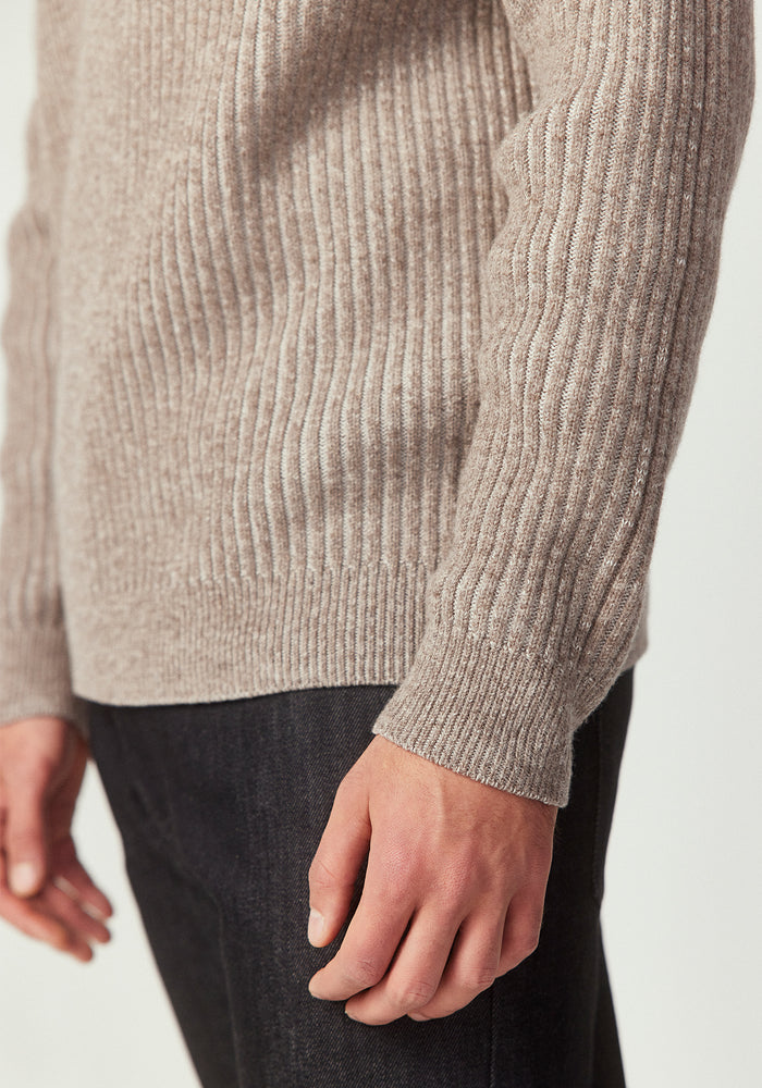 Tanner Half Zip - Totara/Ecru