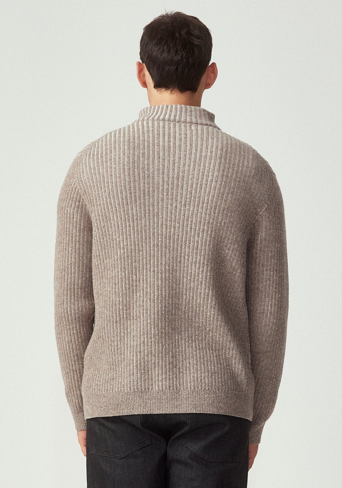 Tanner Half Zip - Totara/Ecru