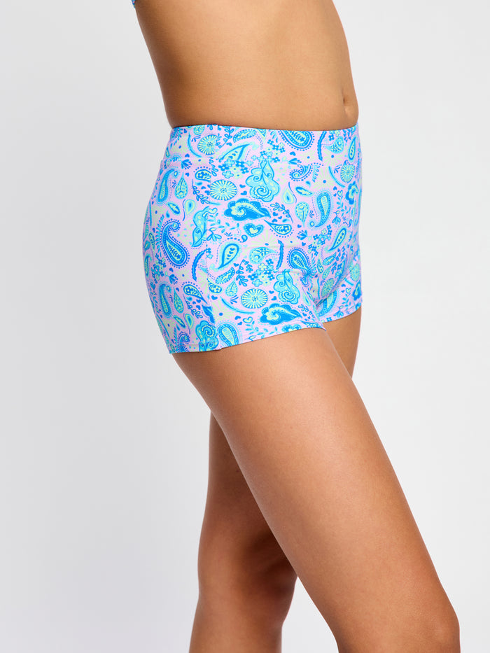 Teen Swimwear Hi Waist Short Super Paisley Pink