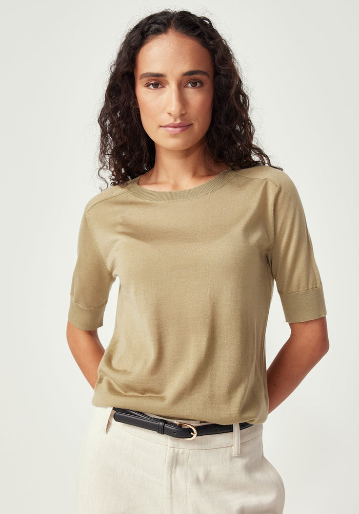 Tenera Knit Tee - Aloe