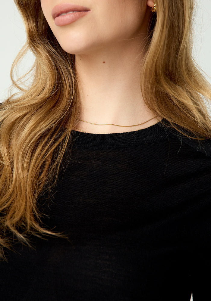 Tenera Knit Tee - Black