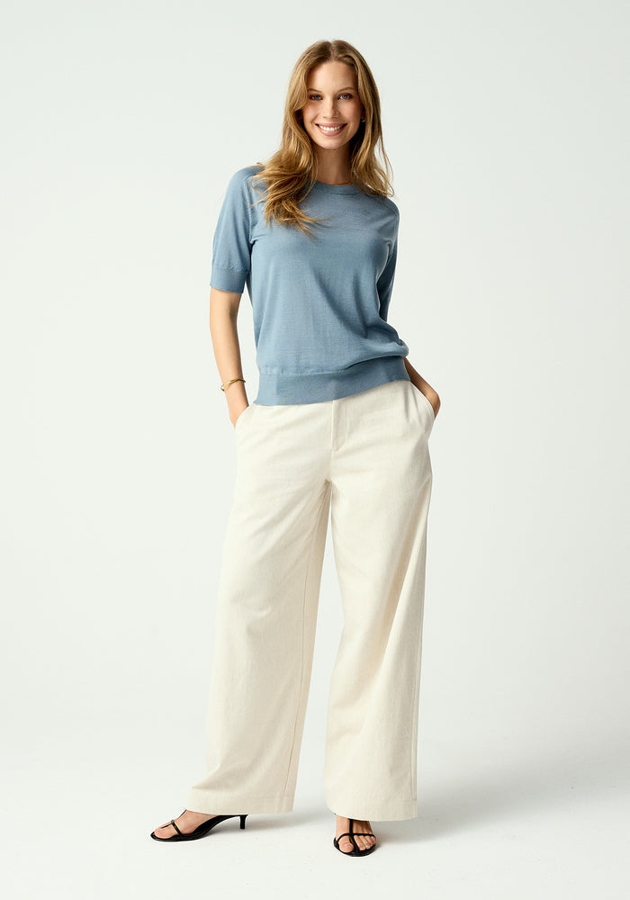 Tenera Knit Tee - Moonstone