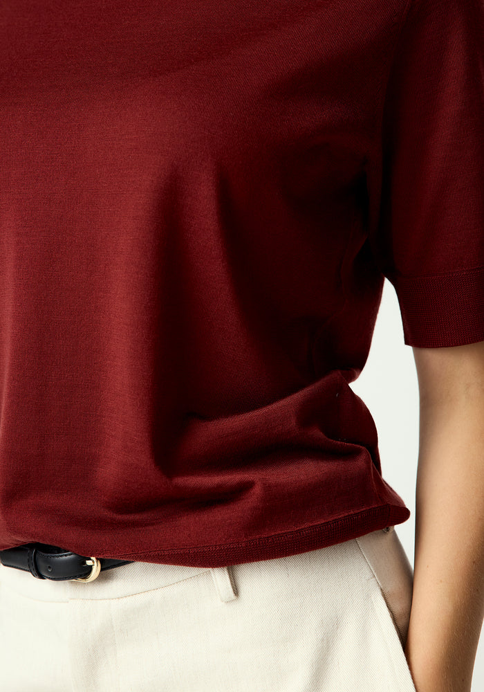 Tenera Knit Tee - Scarlet Rust
