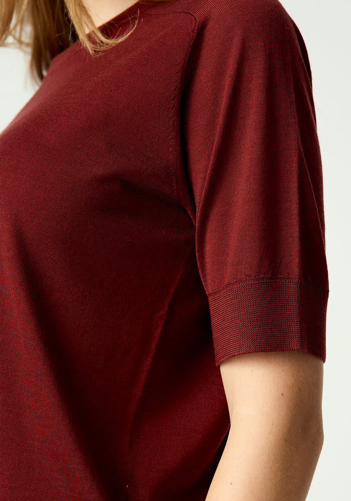Tenera Knit Tee - Scarlet Rust