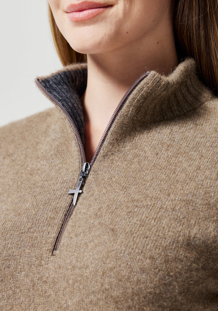 Tidal Half Zip - Wheat/Slate
