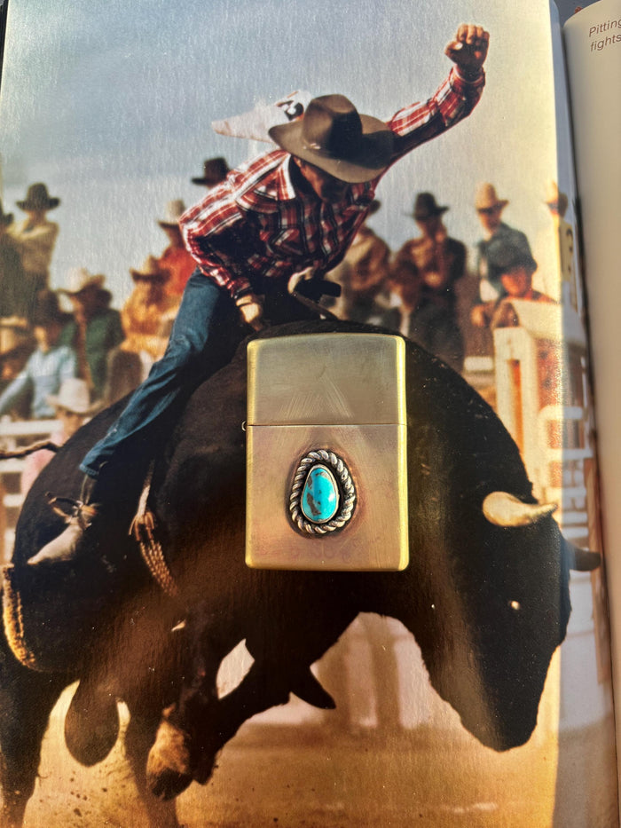 ✙ Turquoise Brass Lighter
