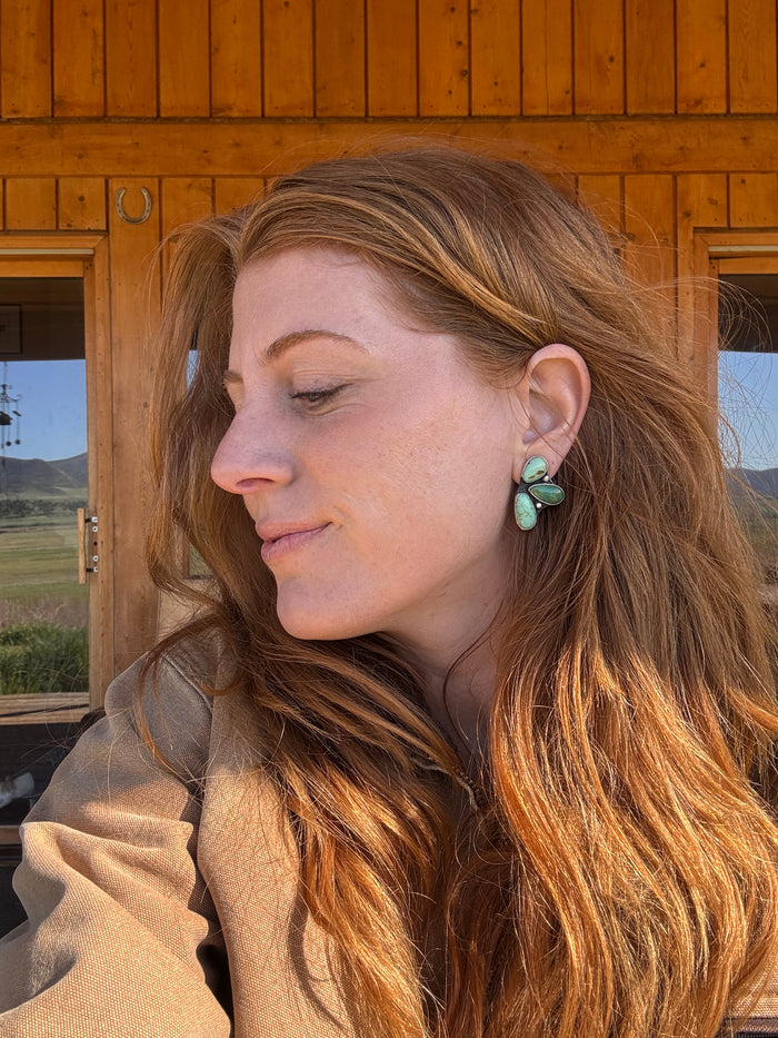 Turquoise Half Cluster Earring