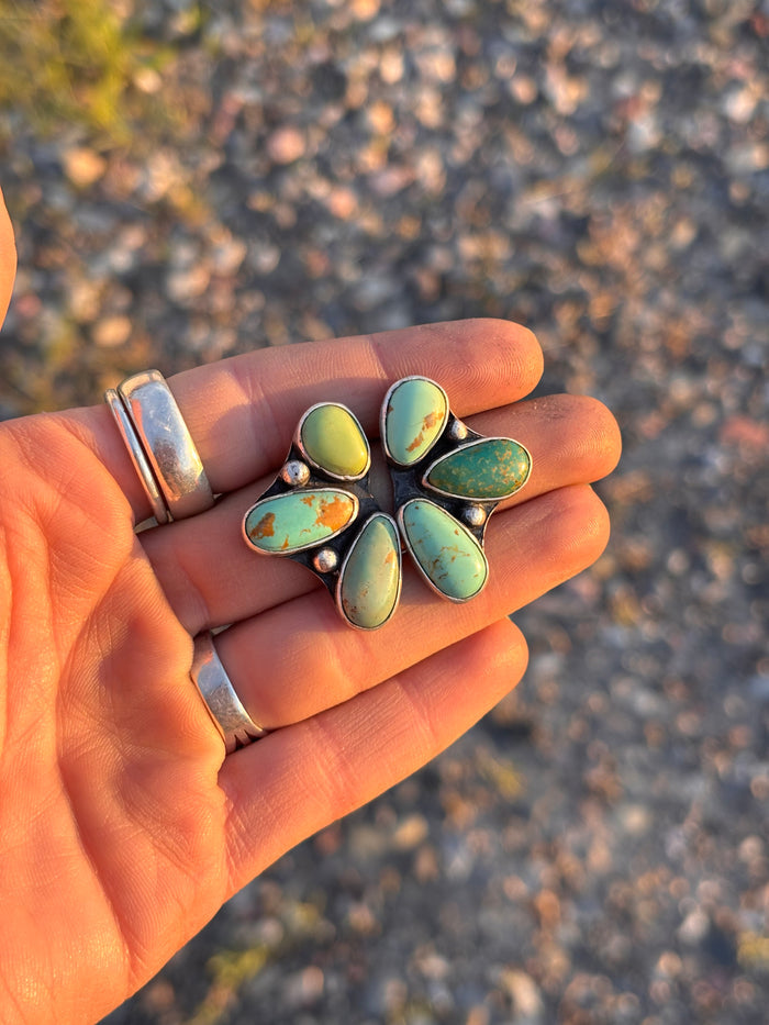 Turquoise Half Cluster Earring