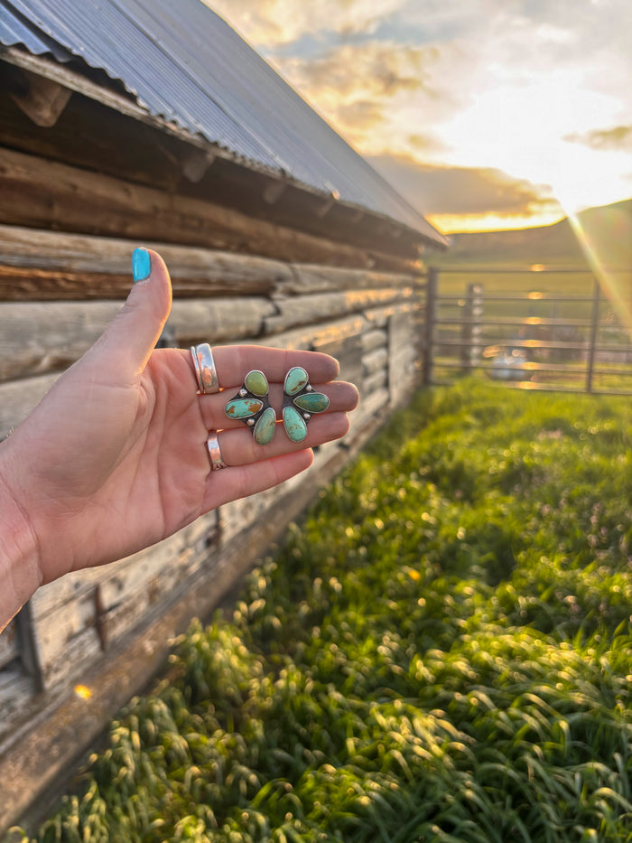 Turquoise Half Cluster Earring