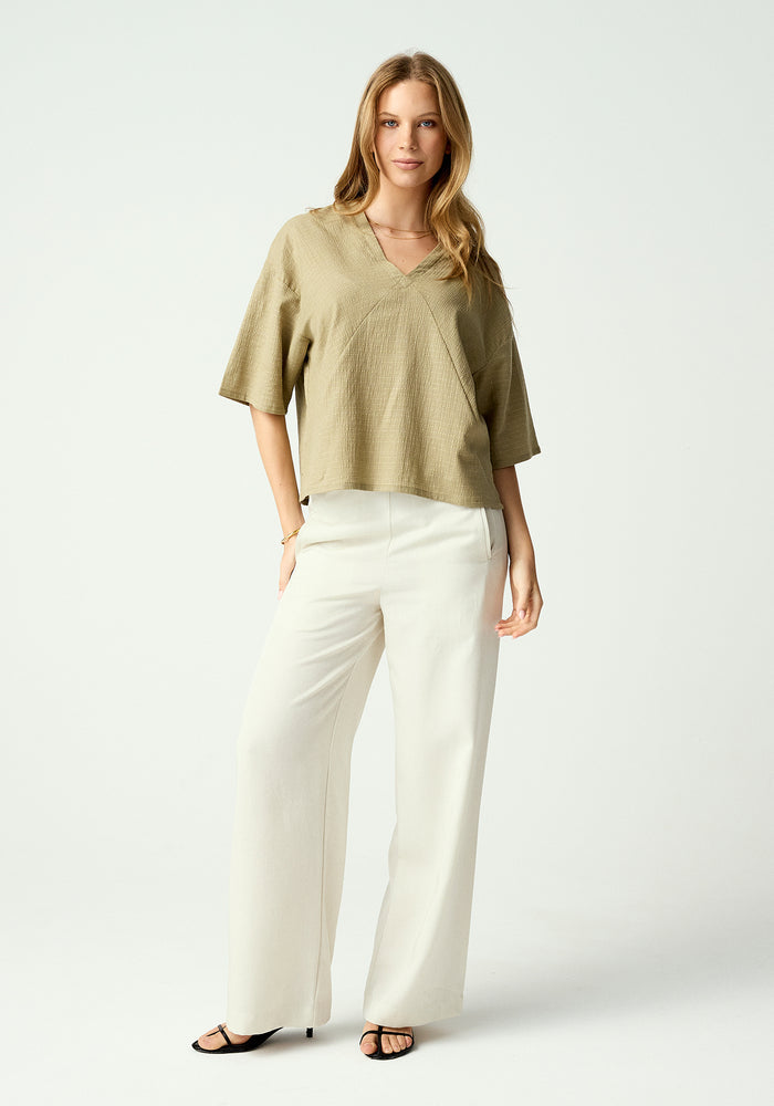 Willa Top - Evergreen Check