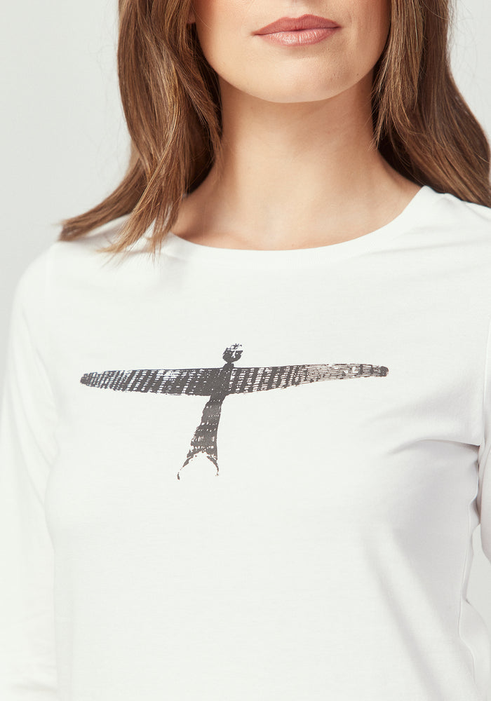 Womens Project U Long Sleeve Tee - White/Black