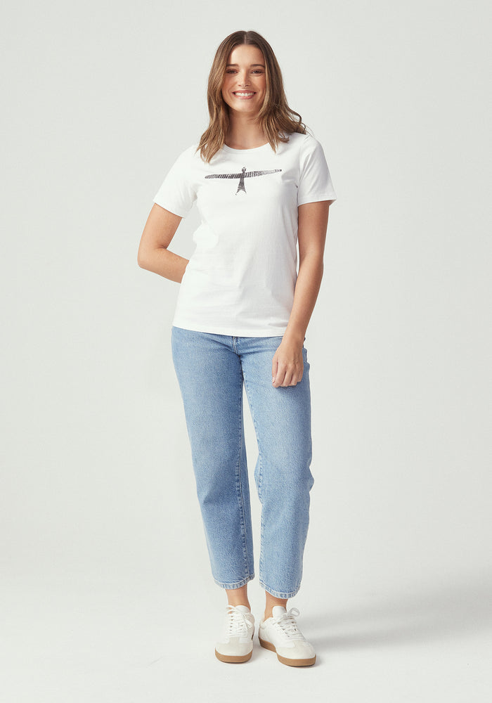 Womens Project U Tee - White/Black