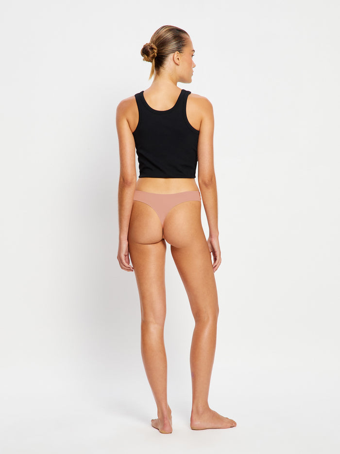 Puma X Modibodi Seamfree Active Thong Light Cafe Creme Pink